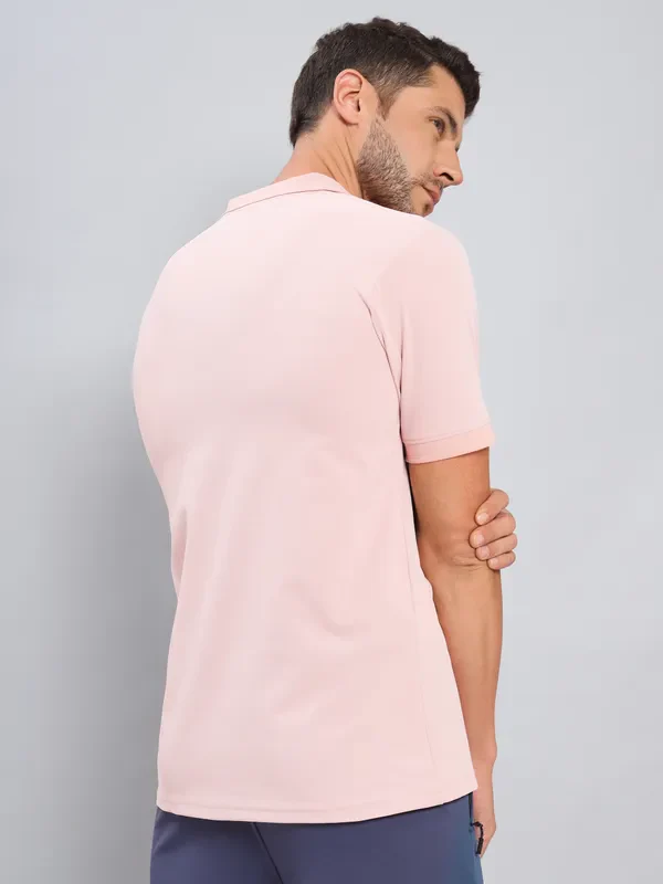 Men Solid Slim Fit Polo T-shirt with ELASTO PLUS - Image 2