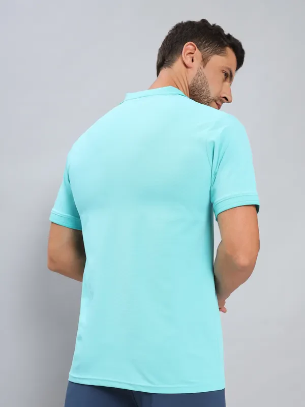 Men Solid Slim Fit Polo T-shirt with ELASTO PLUS - Image 3
