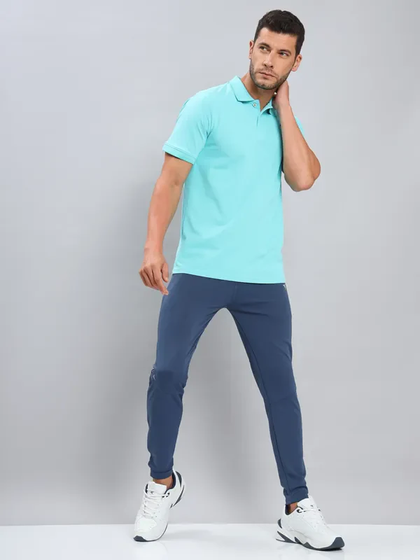 Men Solid Slim Fit Polo T-shirt with ELASTO PLUS - Image 4