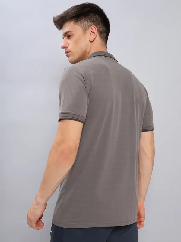 Men Solid Slim Fit Polo T-shirt with ELASTO PLUS - Image 2