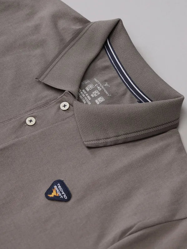 Men Solid Slim Fit Polo T-shirt with ELASTO PLUS - Image 6