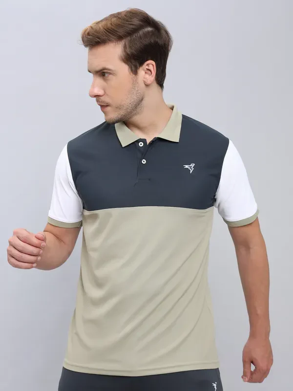 Men Colorblock Slim Fit Polo T-shirt with MATPIQ - Image 5