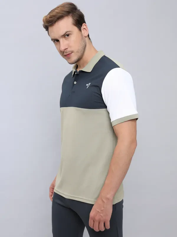 Men Colorblock Slim Fit Polo T-shirt with MATPIQ - Image 6