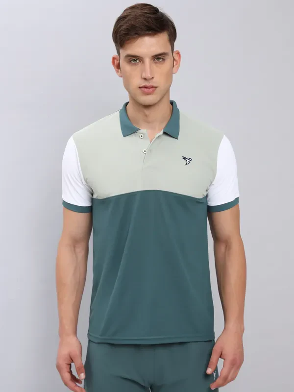 Men Colorblock Slim Fit Polo T-shirt with MATPIQ - Image 5
