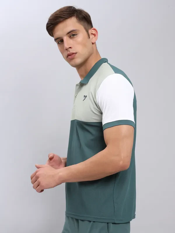 Men Colorblock Slim Fit Polo T-shirt with MATPIQ - Image 6