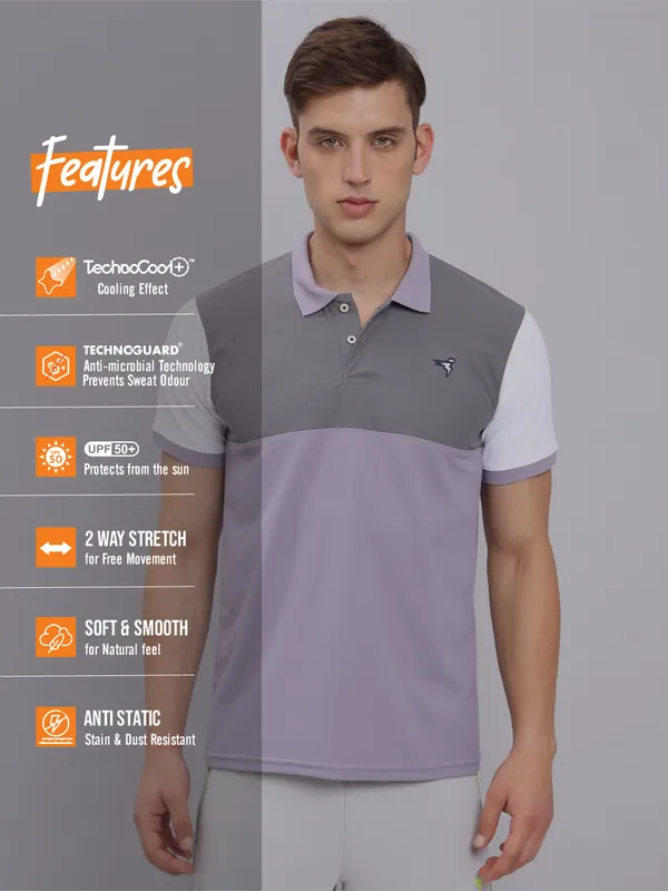 Men Colorblock Slim Fit Polo T-shirt with MATPIQ - Image 3