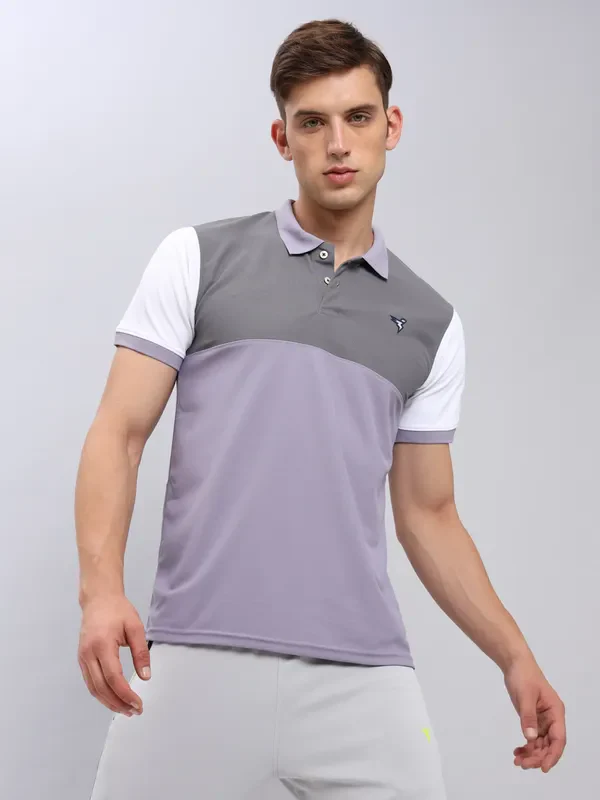 Men Colorblock Slim Fit Polo T-shirt with MATPIQ - Image 5