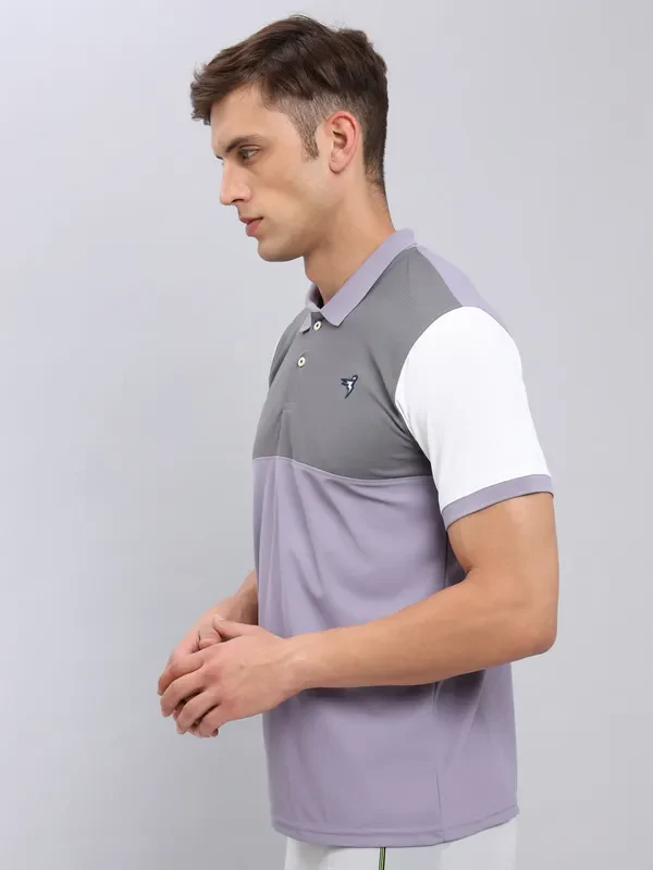 Men Colorblock Slim Fit Polo T-shirt with MATPIQ - Image 6