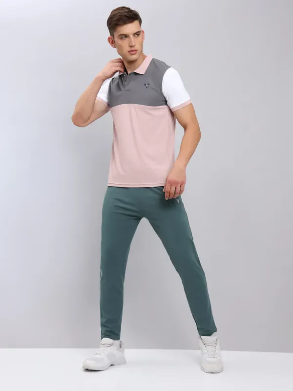 Men Colorblock Slim Fit Polo T-shirt with MATPIQ - Image 2