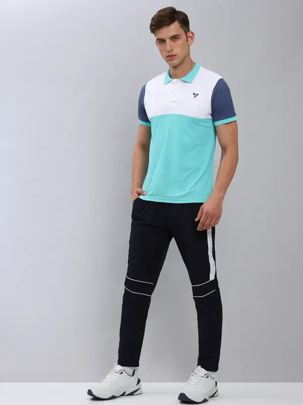 Men Colorblock Slim Fit Polo T-shirt with MATPIQ - Image 2
