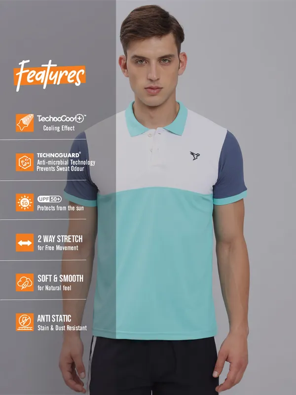 Men Colorblock Slim Fit Polo T-shirt with MATPIQ - Image 4