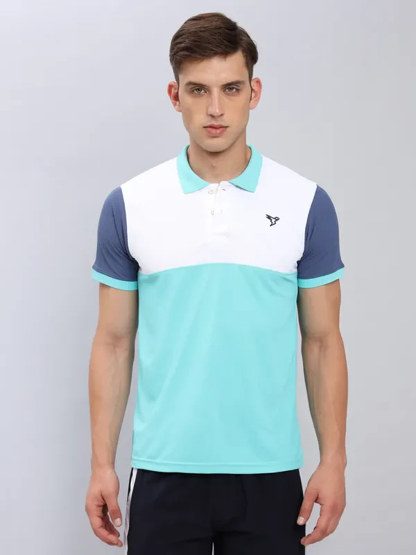 Men Colorblock Slim Fit Polo T-shirt with MATPIQ - Image 5