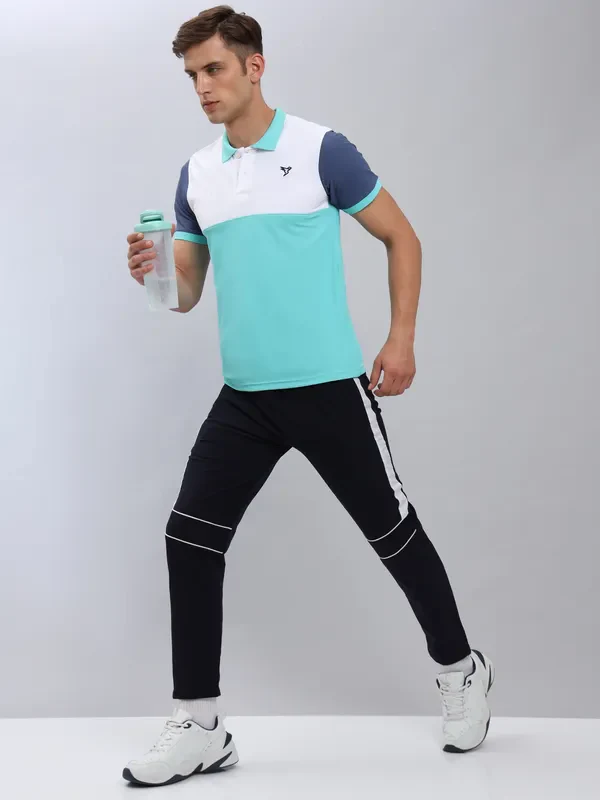 Men Colorblock Slim Fit Polo T-shirt with MATPIQ - Image 7
