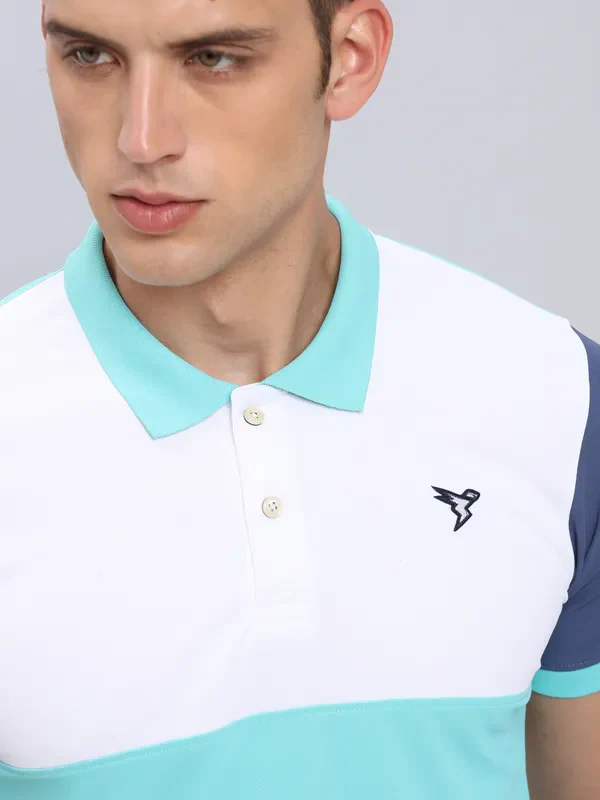 Men Colorblock Slim Fit Polo T-shirt with MATPIQ - Image 9