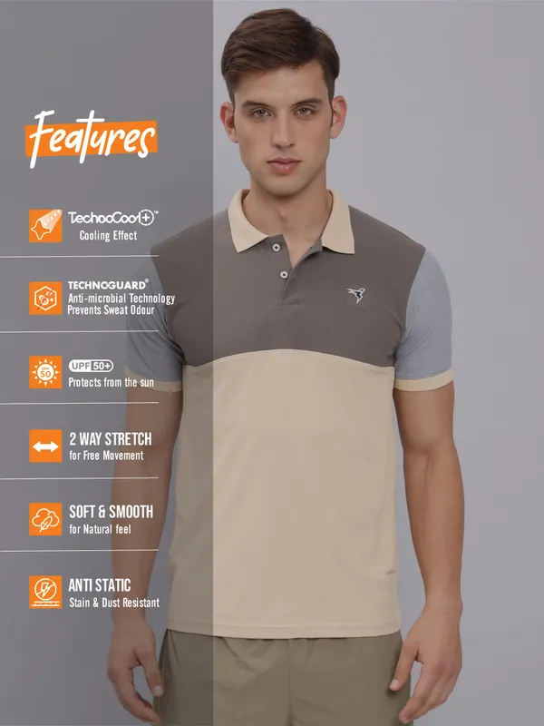 Men Colorblock Slim Fit Polo T-shirt with MATPIQ - Image 4
