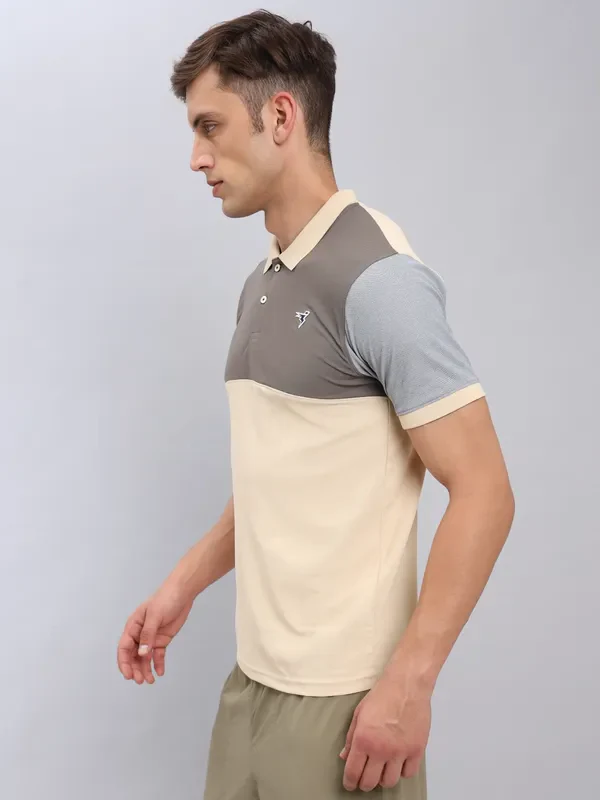 Men Colorblock Slim Fit Polo T-shirt with MATPIQ - Image 8