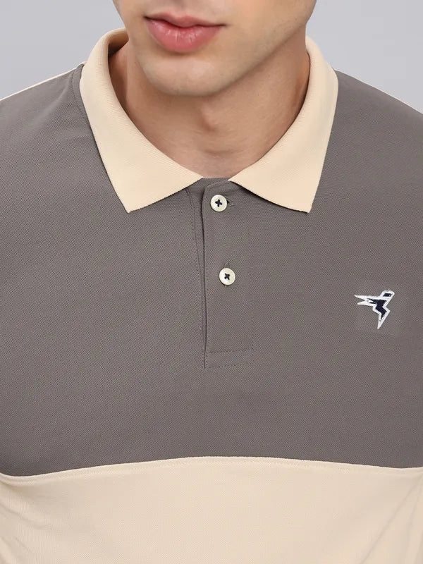 Men Colorblock Slim Fit Polo T-shirt with MATPIQ - Image 9