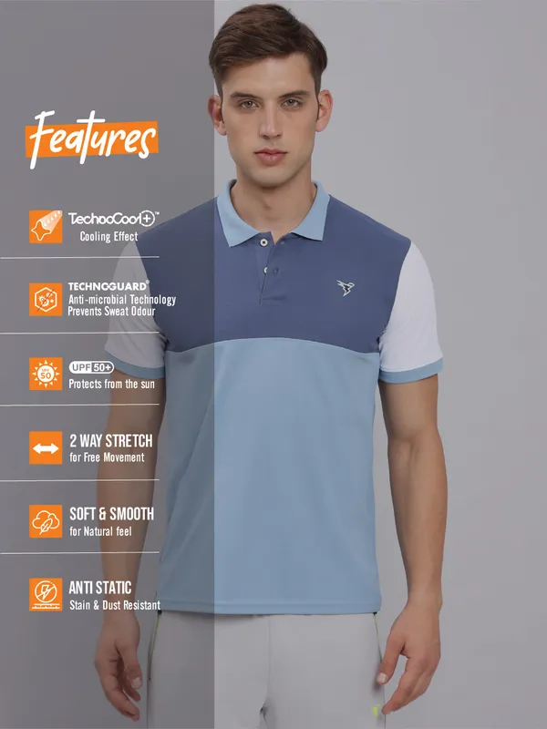 Men Colorblock Slim Fit Polo T-shirt with MATPIQ - Image 4