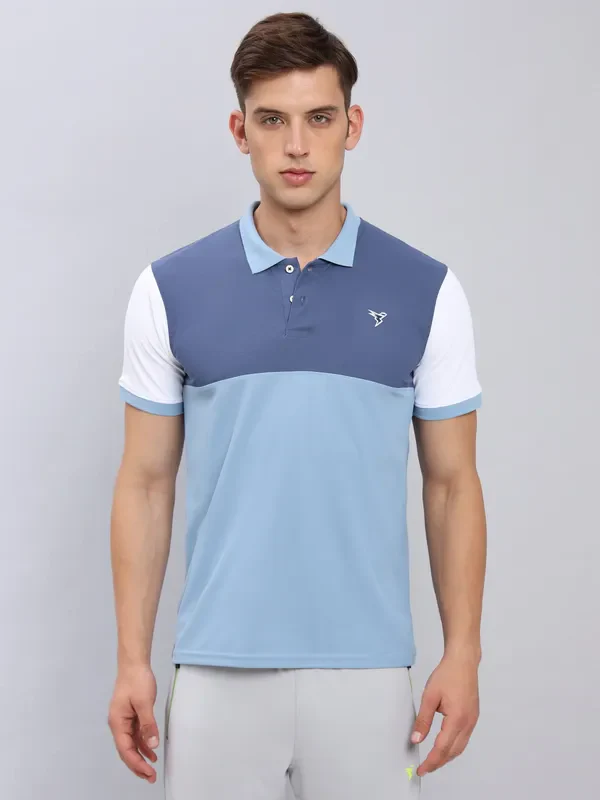 Men Colorblock Slim Fit Polo T-shirt with MATPIQ - Image 5