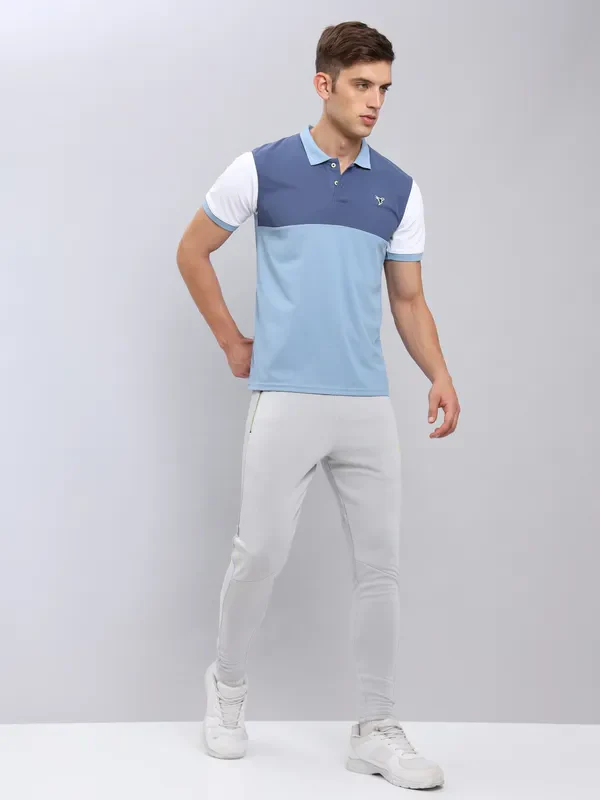 Men Colorblock Slim Fit Polo T-shirt with MATPIQ - Image 7