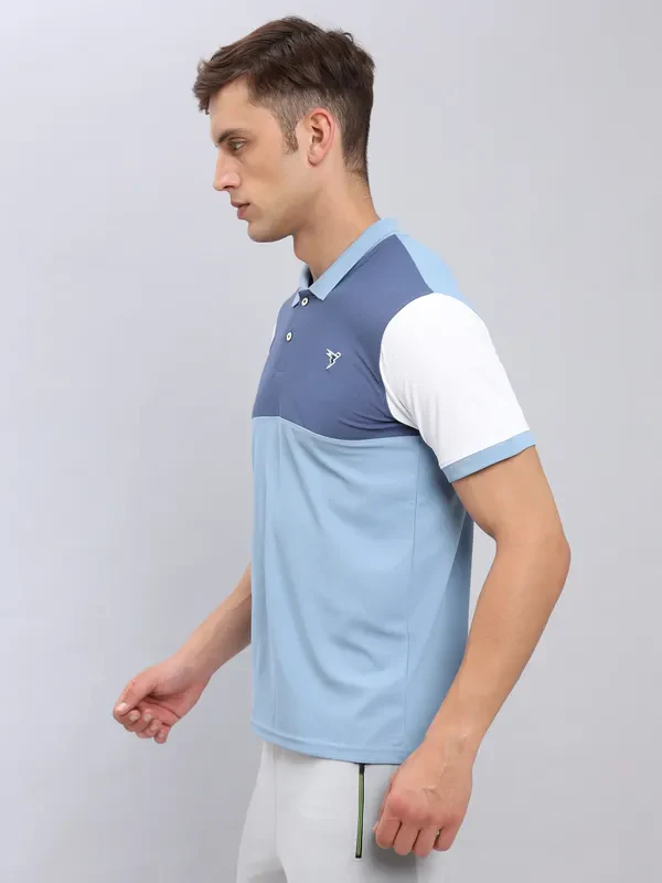Men Colorblock Slim Fit Polo T-shirt with MATPIQ - Image 8