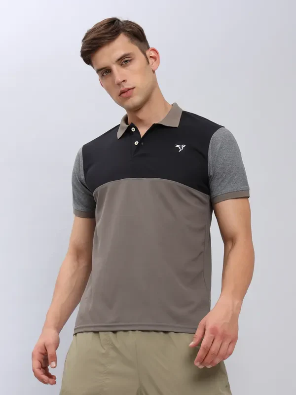 Men Colorblock Slim Fit Polo T-shirt with MATPIQ - Image 7