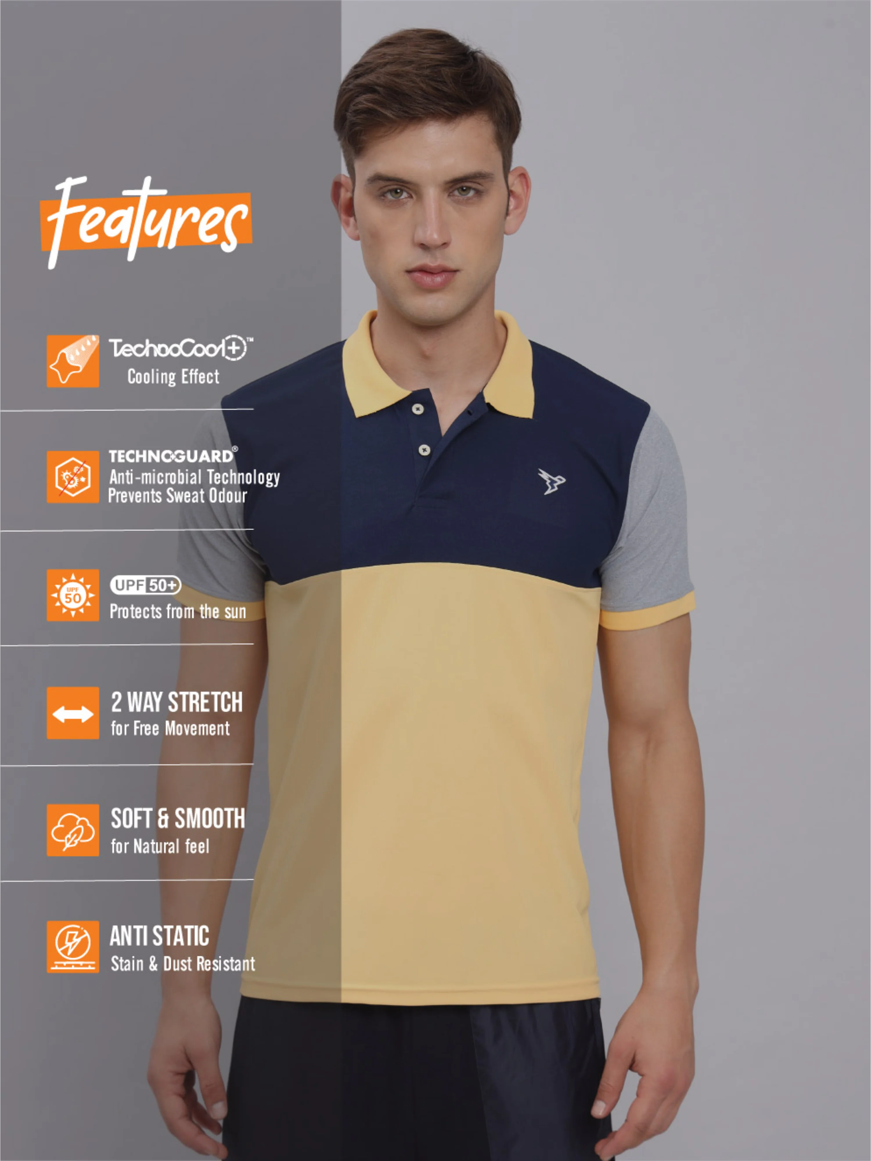Men Colorblock Slim Fit Polo T-shirt with MATPIQ - Image 5
