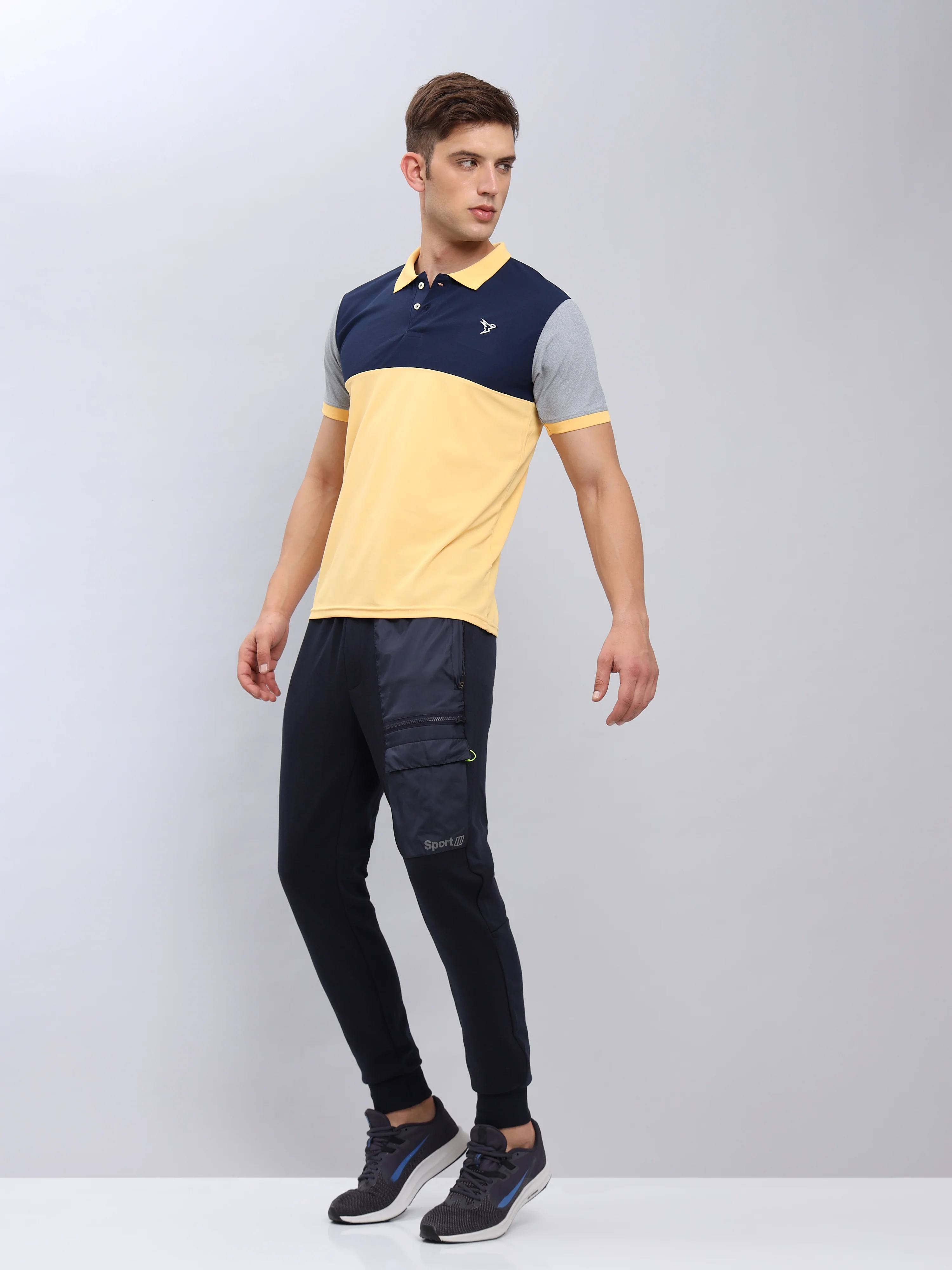 Men Colorblock Slim Fit Polo T-shirt with MATPIQ - Image 6