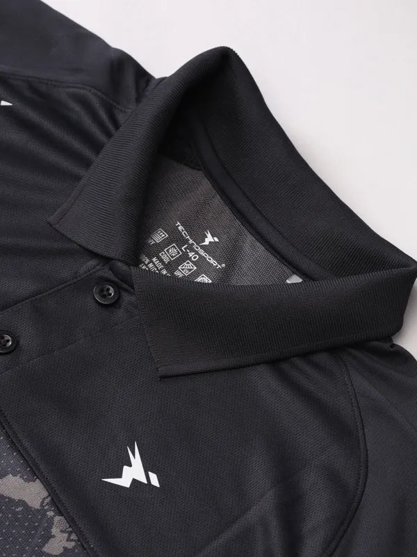 Men Jacquard Slim Fit Polo T-shirt with TECHNO COOL+ - Image 7