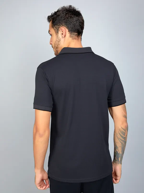 Men Solid Slim Fit Polo T-shirt with TECHNO COOL+ - Image 4