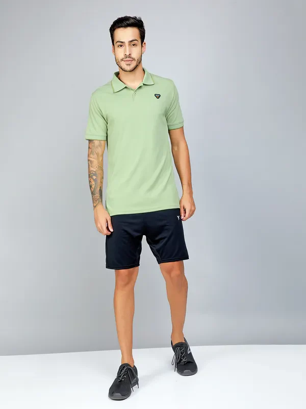 Men Solid Slim Fit Polo T-shirt with TECHNO COOL+ - Image 4
