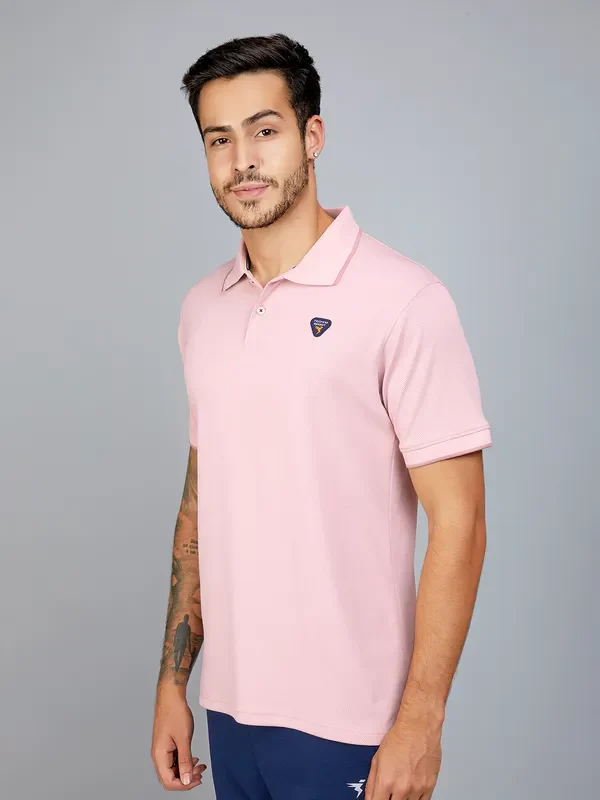 Men Solid Slim Fit Polo T-shirt with TECHNO COOL+ - Image 3
