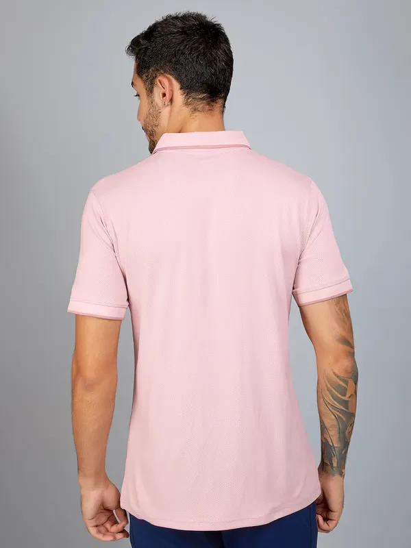 Men Solid Slim Fit Polo T-shirt with TECHNO COOL+ - Image 4