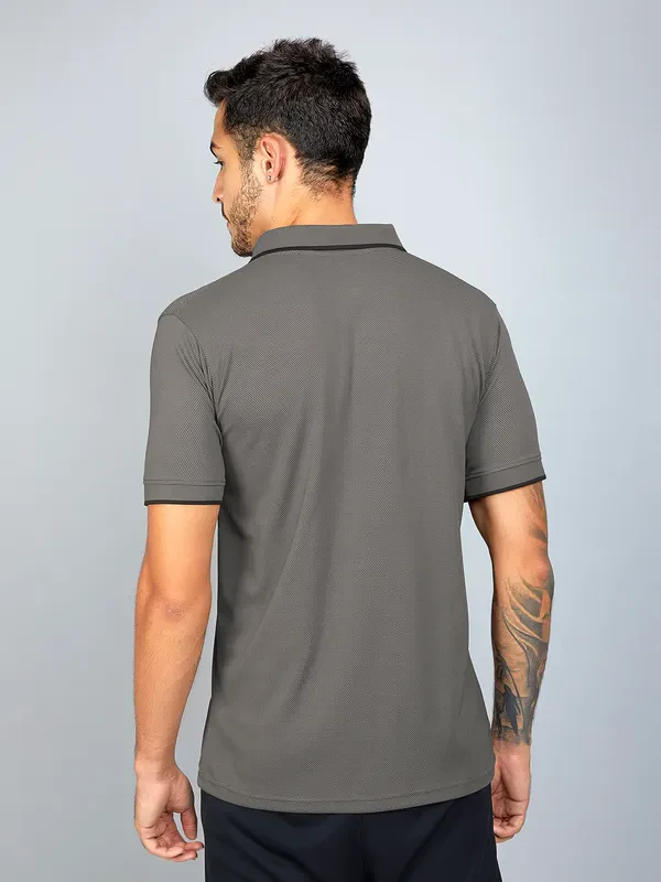 Men Solid Slim Fit Polo T-shirt with TECHNO COOL+ - Image 4