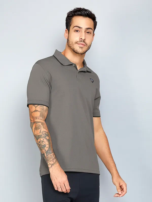 Men Solid Slim Fit Polo T-shirt with TECHNO COOL+ - Image 5