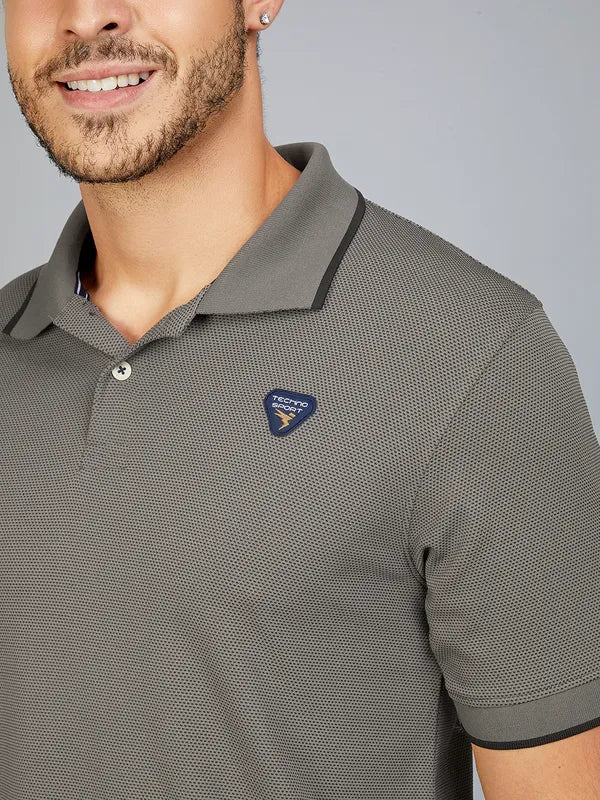 Men Solid Slim Fit Polo T-shirt with TECHNO COOL+ - Image 6