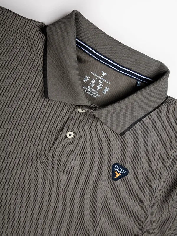 Men Solid Slim Fit Polo T-shirt with TECHNO COOL+ - Image 7