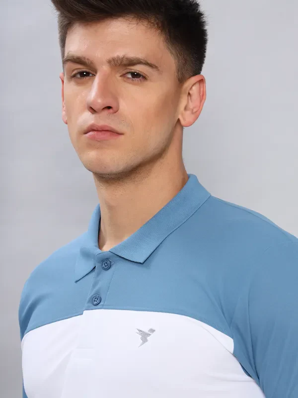 Men Colorblock Slim Fit Polo T-shirt with MATPIQ - Image 10