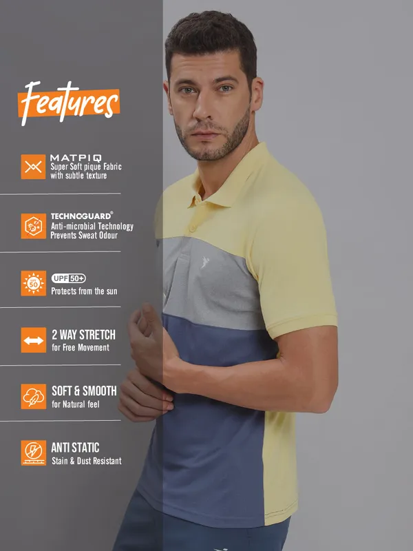 Men Colorblock Slim Fit Polo T-shirt with MATPIQ - Image 5