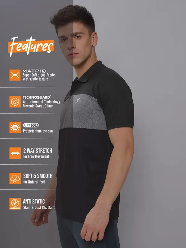 Men Colorblock Slim Fit Polo T-shirt with MATPIQ - Image 3