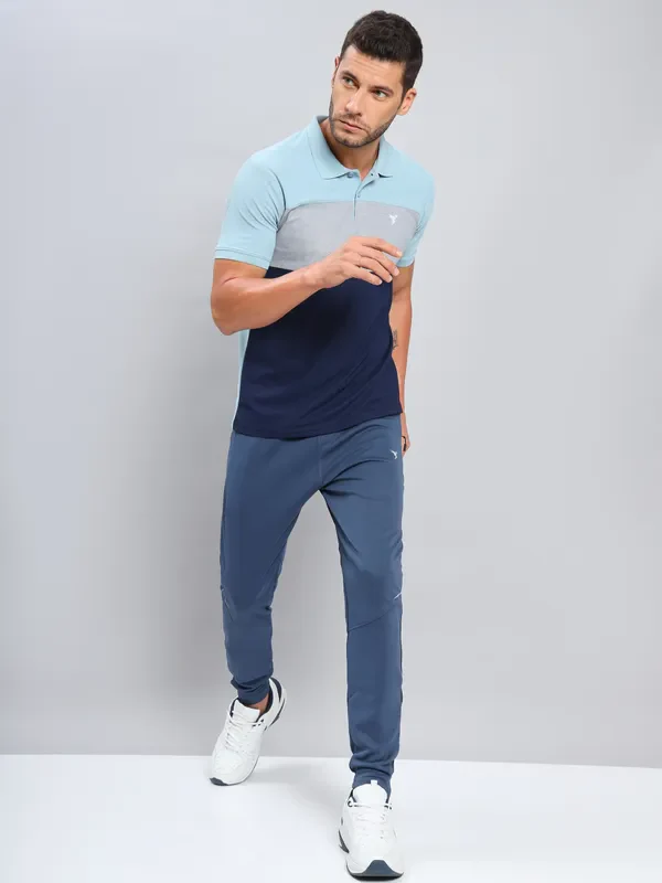 Men Colorblock Slim Fit Polo T-shirt with MATPIQ - Image 2