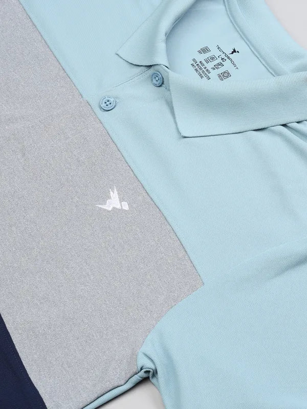 Men Colorblock Slim Fit Polo T-shirt with MATPIQ - Image 7