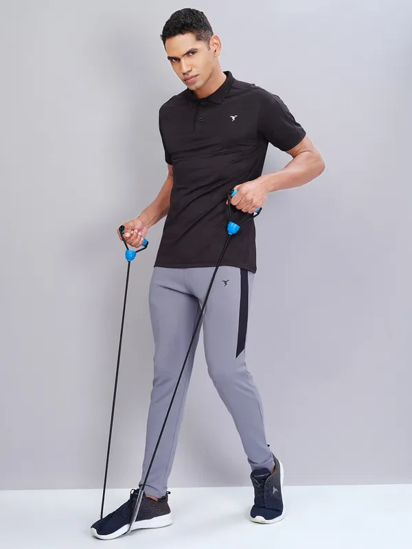 Men Solid Slim Fit Trackpants with TECHNO DRY - Image 2