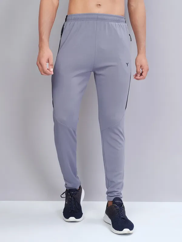 Men Solid Slim Fit Trackpants with TECHNO DRY - Image 3