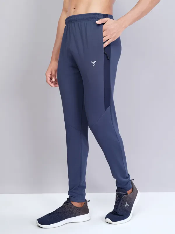 Men Solid Slim Fit Trackpants with TECHNO DRY