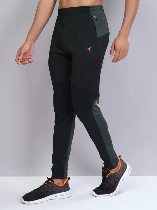 Men Melange Slim Fit Trackpants with TECHNO DRY