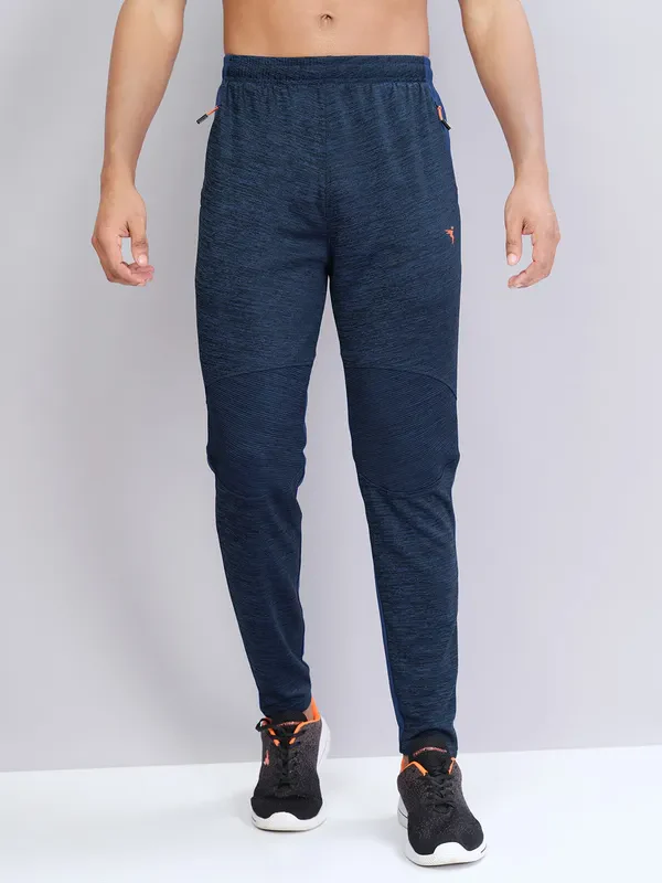 Men Melange Slim Fit Trackpants with TECHNO DRY