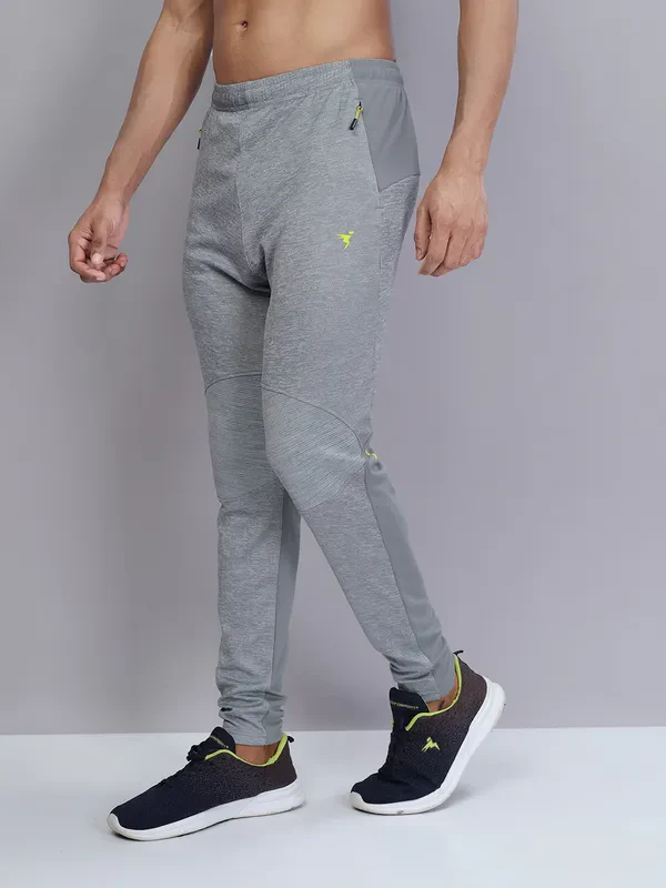 Men Melange Slim Fit Trackpants with TECHNO DRY