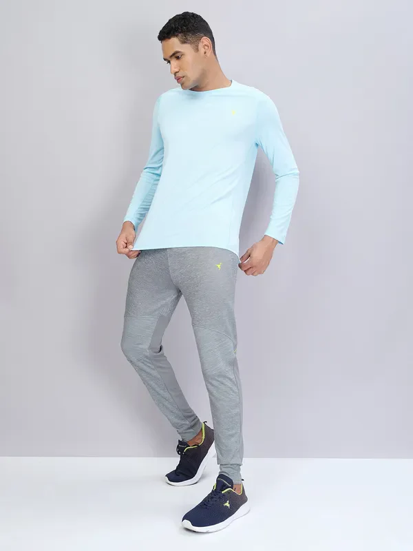 Men Melange Slim Fit Trackpants with TECHNO DRY - Image 2