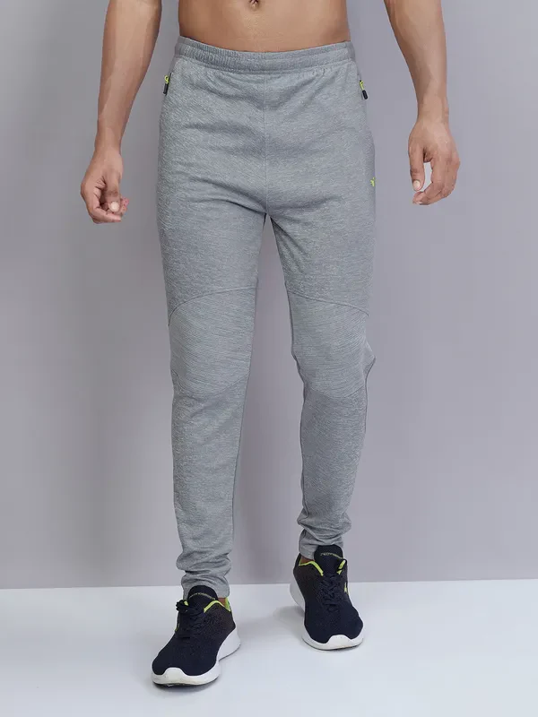 Men Melange Slim Fit Trackpants with TECHNO DRY - Image 3